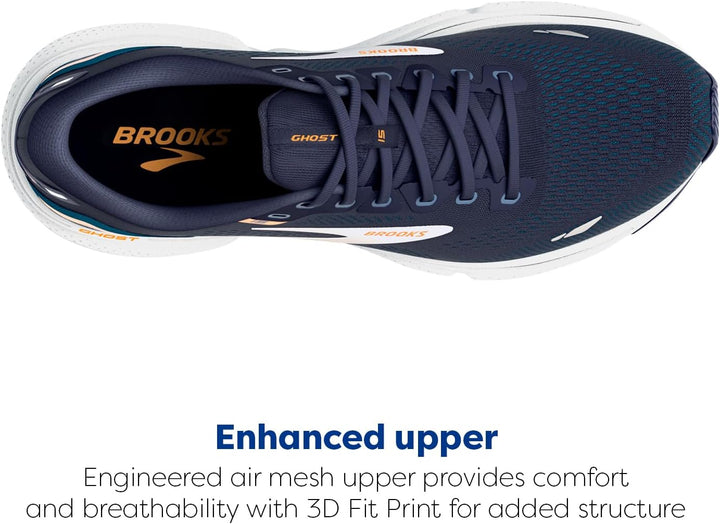 Brooks Ghost Gtx M, Herren Sportschuhe - Running 46.5 EU Peacoat Blue Orange Pop, 46.5 EU Peacoat Bl
