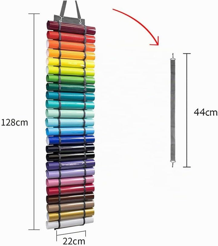 Vinyl Rollen Organizer mit 24 Fächern - Vinyl Aufbewahrungshalter und Rollen Halter für Papier, Gesc