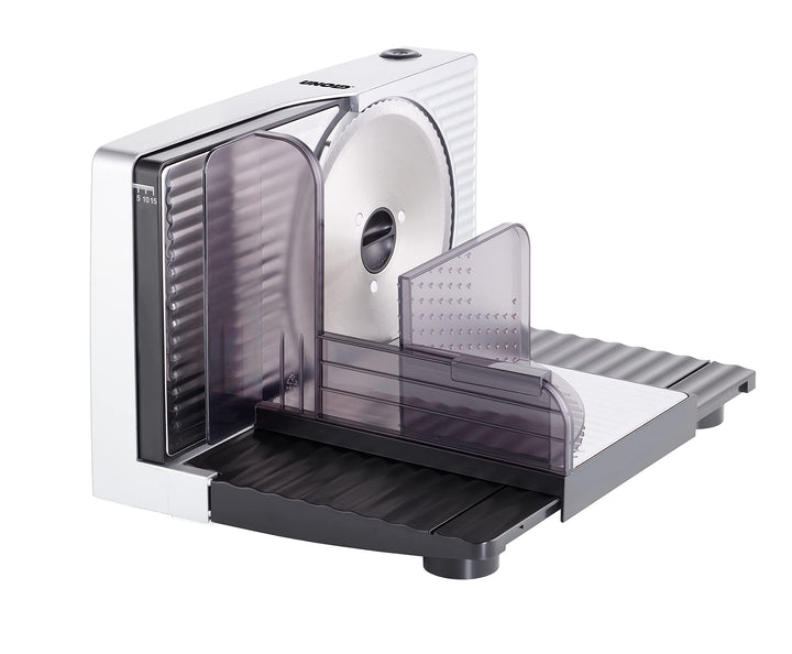 Unold 78866 ALLESSCHNEIDER Curve Silver, 100 W, 230 V, zusammenklappbar, Edelstahlmesser, Silber/Sch