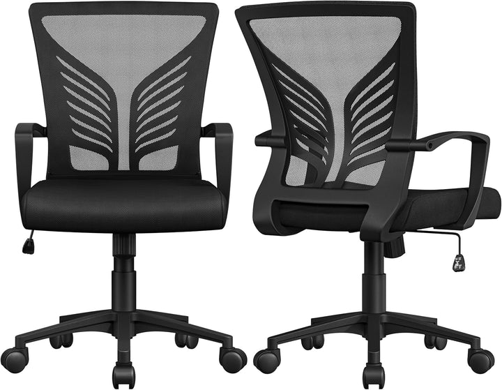 Yaheetech Bürostuhl Ergonomisch Schreibtischstuhl mit Schaukelfunktion Drehstuhl mit Gepolstertem Si