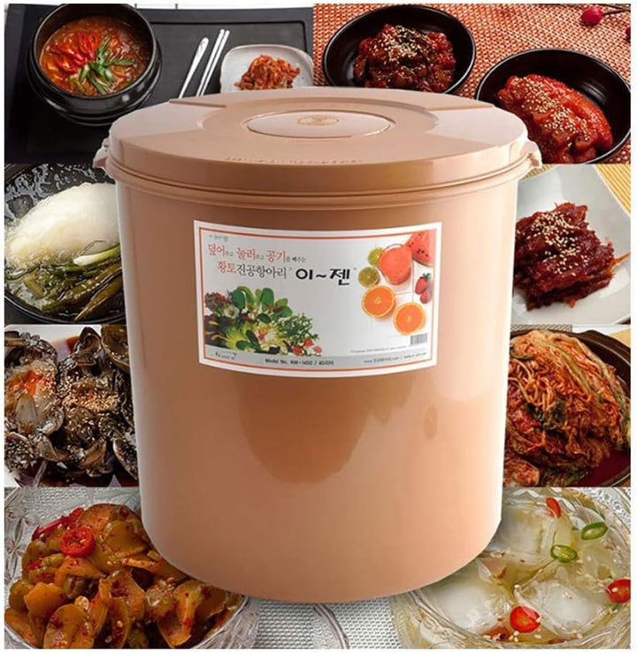 E-Jen Premium Kimchi, Sauerkraut Container Probiotische Gärung mit innerem Vakuumdeckel rund 0.8 gal