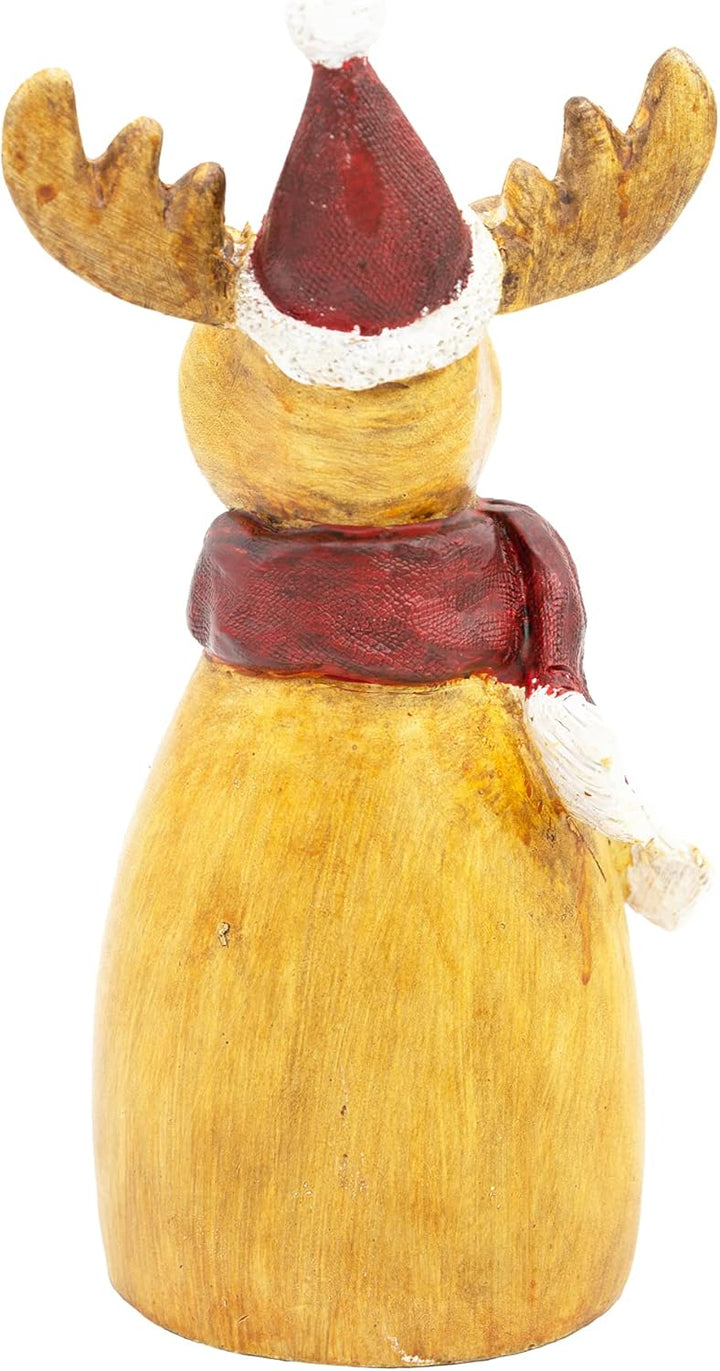 B2S BACK2SEASON Zaunfigur Elch Winter Zaundeko Zaunhocker frostfest braun rot H=20 cm Motiv Elch Nr.