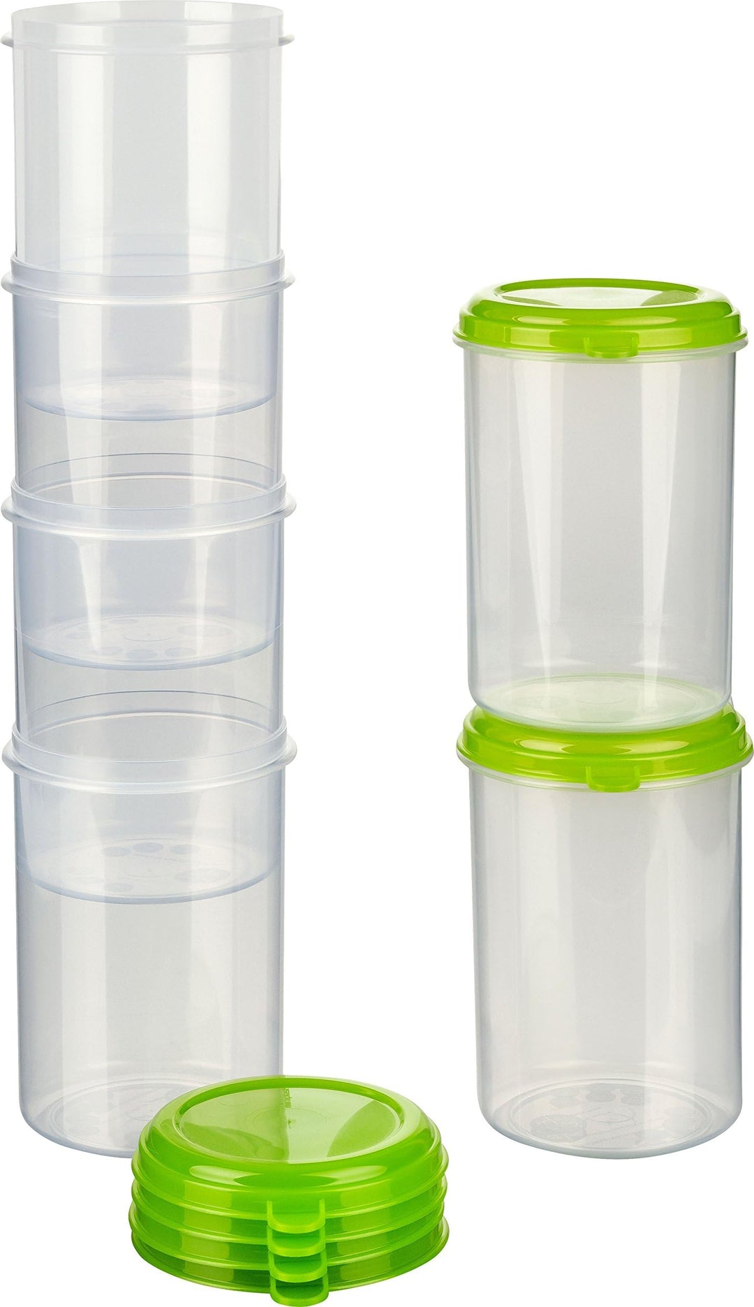 MiraHome Vorratsdosen Set 6x1L rund hoch grün – Perfekt zur Aufbewahrung & Organisation für Lebensmi