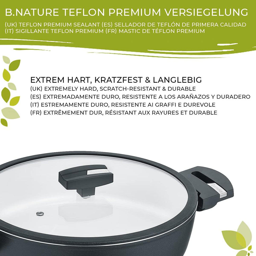 Berndes 013365 Servierpfanne Starter Alu Induction b.nature, kratzfeste Beschichtung aus Quarz, mit