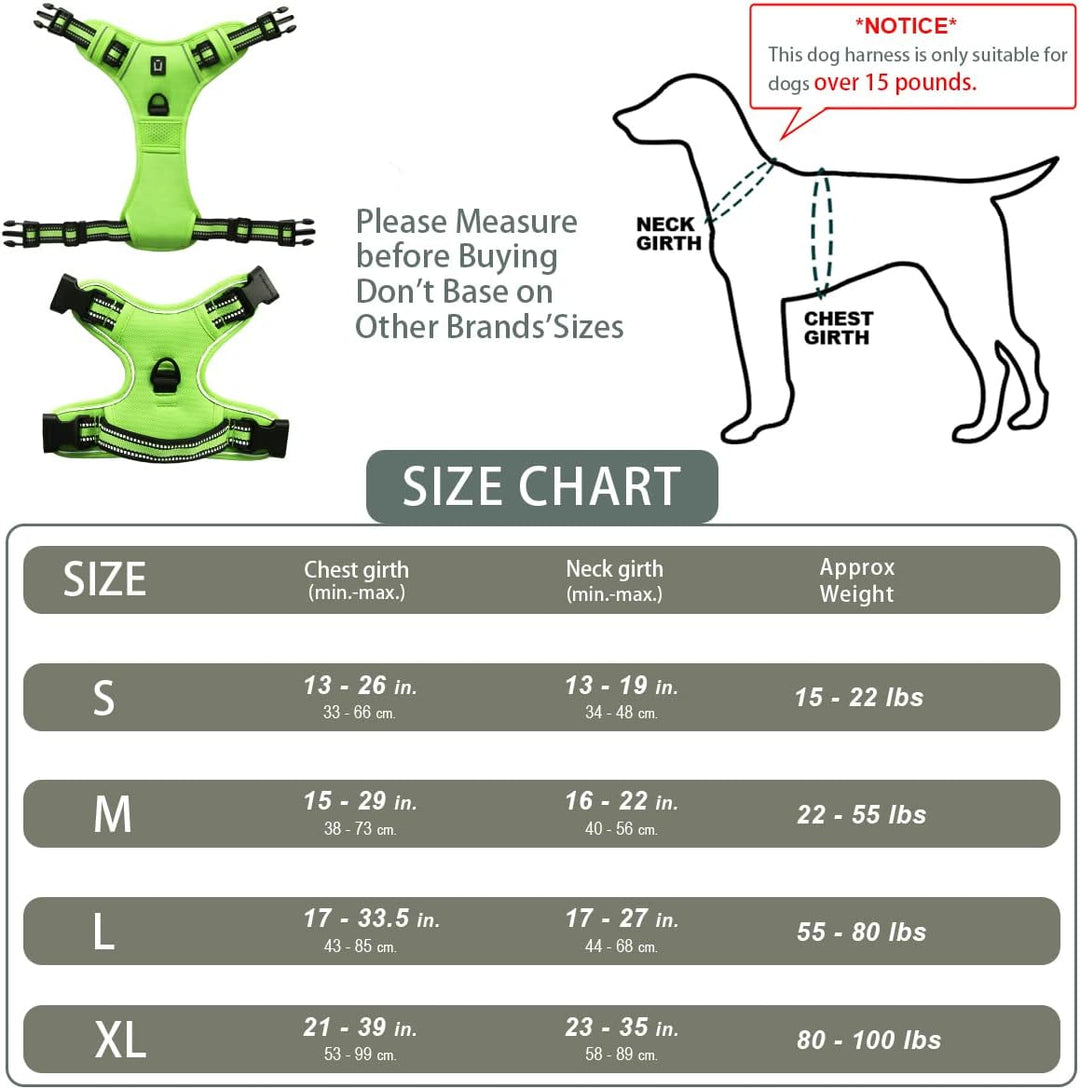 Hundegeschirr No-Pull für Kleine, Grosse und Mittelgrosse Hunde | Weich, Atmungsaktiv, Einstellbar,