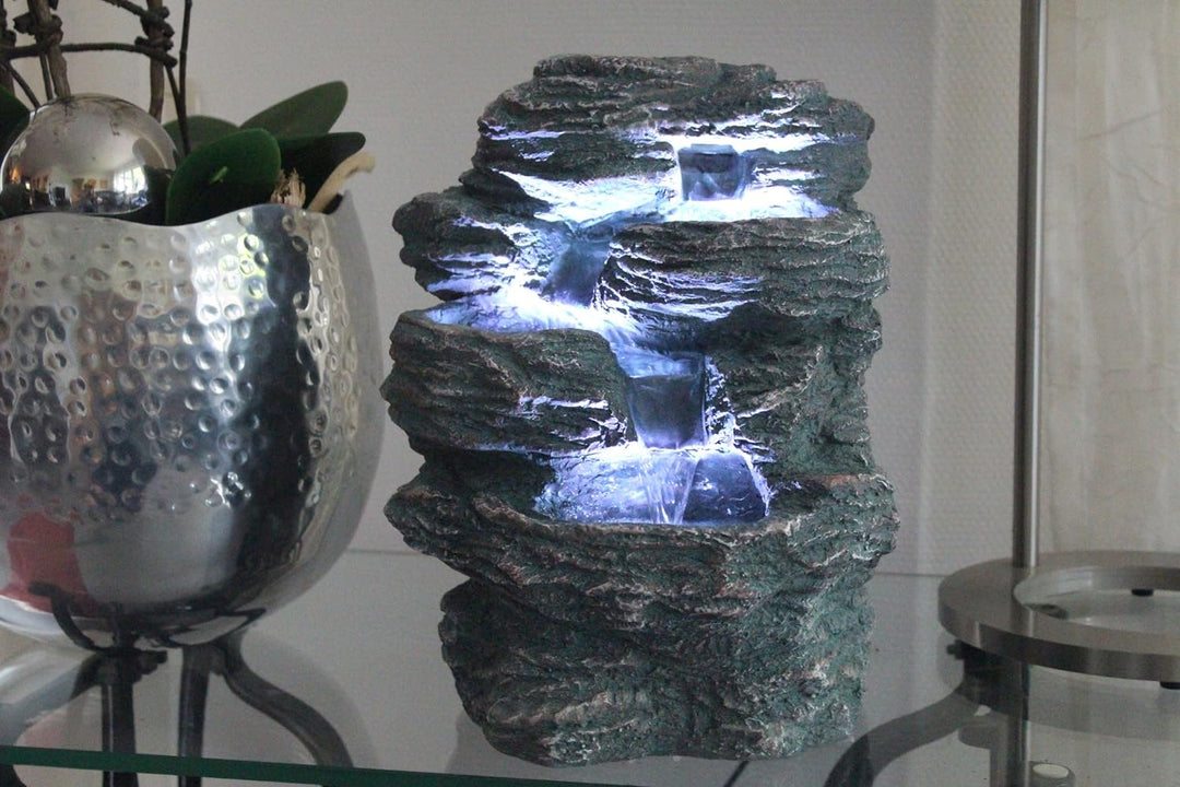 Arnusa Springbrunnen Niagara mit LED Beleuchtung IN-&Outdoor Zimmerbrunnen Gartenbrunnen