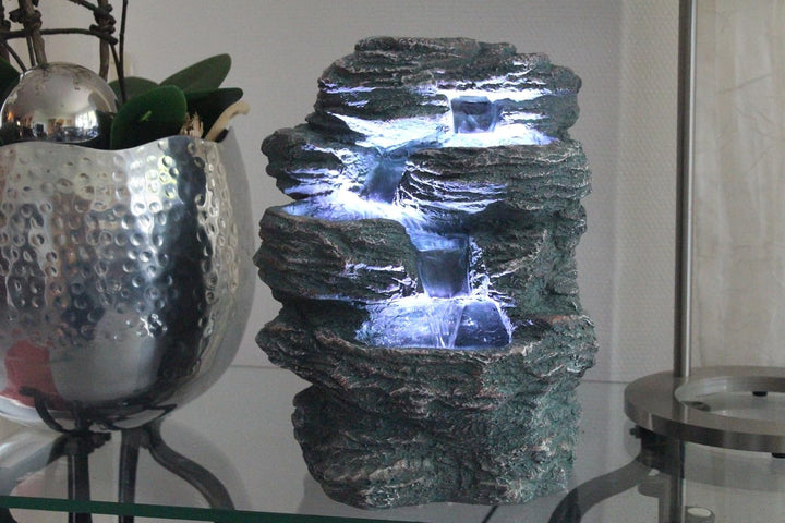 Arnusa Springbrunnen Niagara mit LED Beleuchtung IN-&Outdoor Zimmerbrunnen Gartenbrunnen