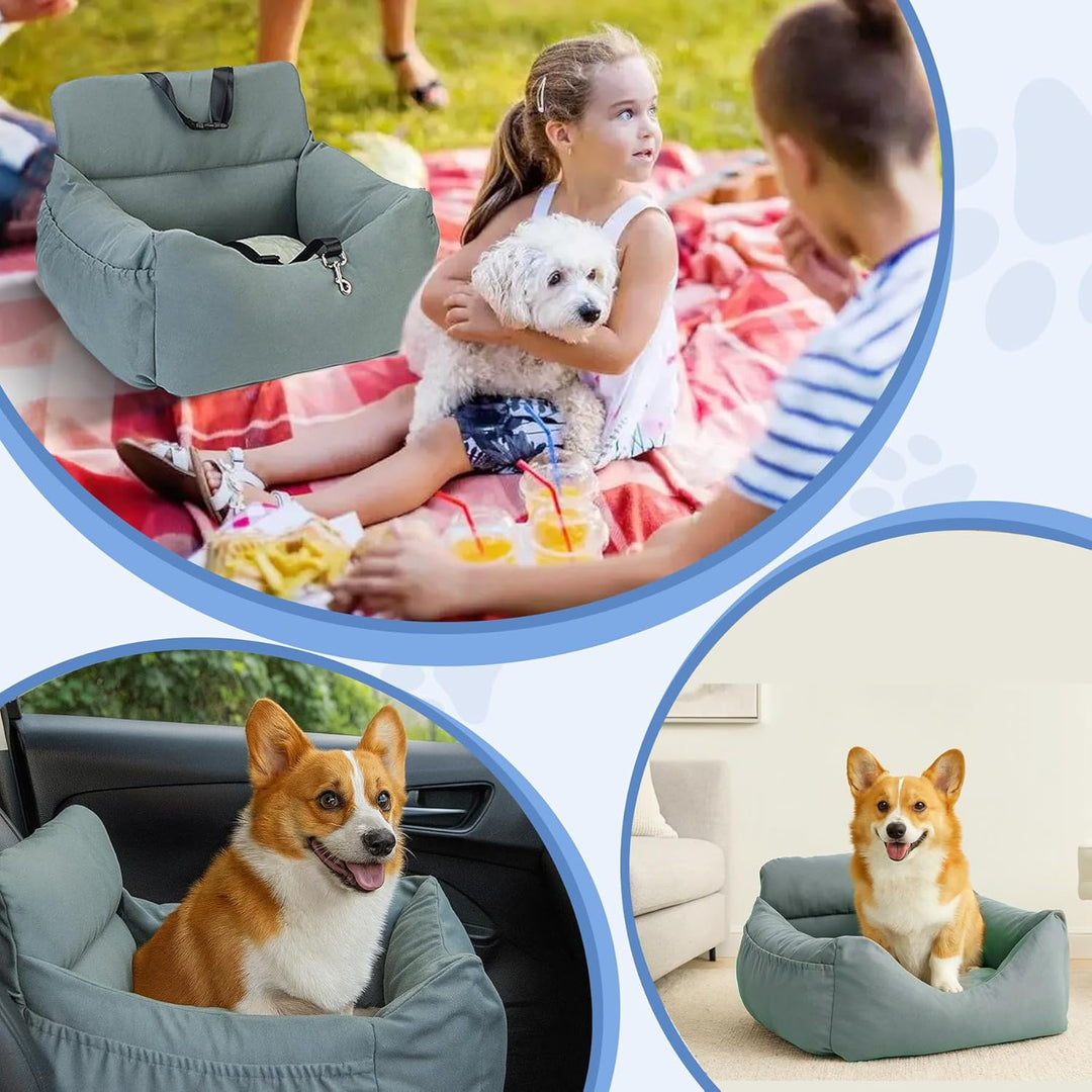 CALIYO Hundeautositz mit Stabiler Basis & Sicherheitsgurt | Hundesitz Auto für Kleine bis 10 kg | Me