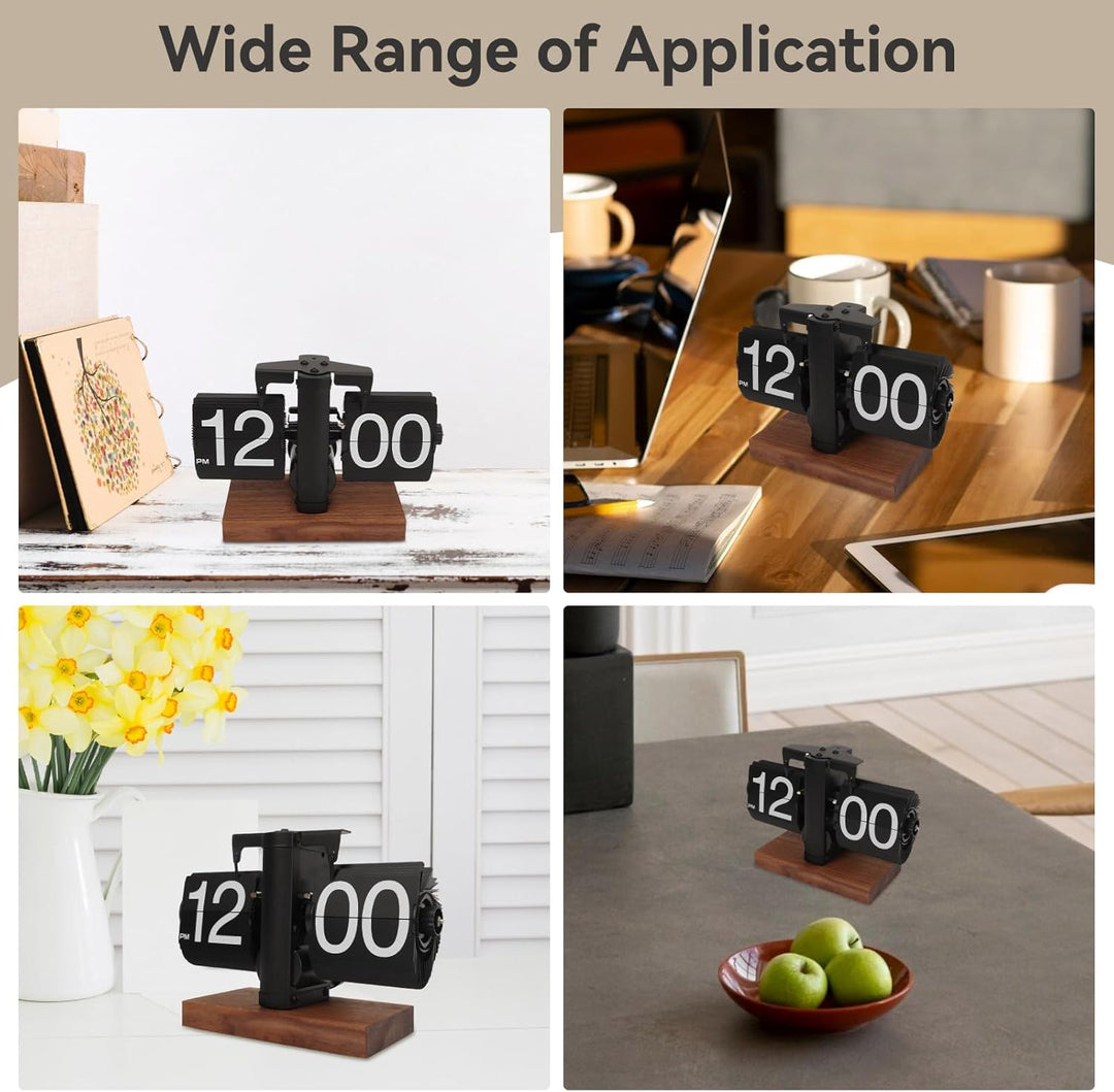 Cyrank Flip Clock Schreibtisch, Retro Digital Flip Down Clock Flip Digitaluhr Mechanische Uhr Flip C