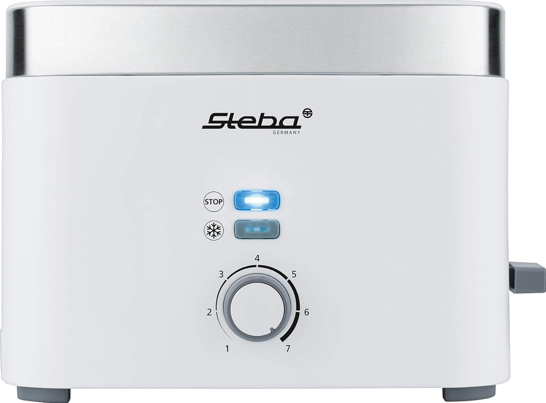 Steba Toaster TO 10 Bianco | Doppel-Schlitztoaster f?r 2 Scheiben Toast | 7 Br?unungsstufen einstell