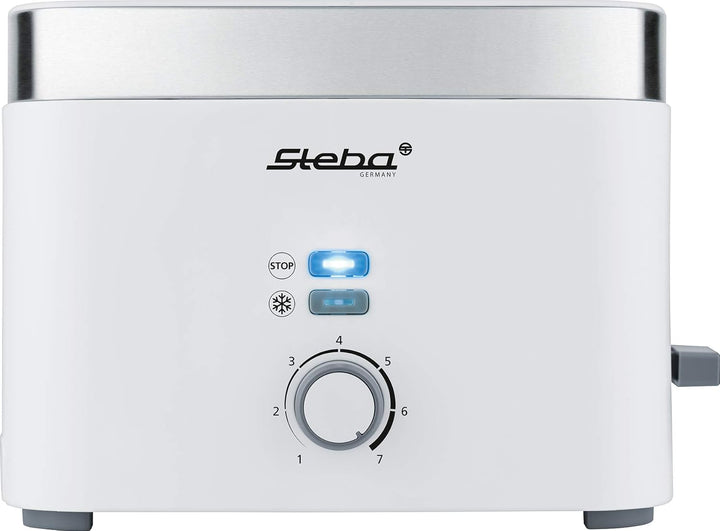 Steba Toaster TO 10 Bianco | Doppel-Schlitztoaster f?r 2 Scheiben Toast | 7 Br?unungsstufen einstell