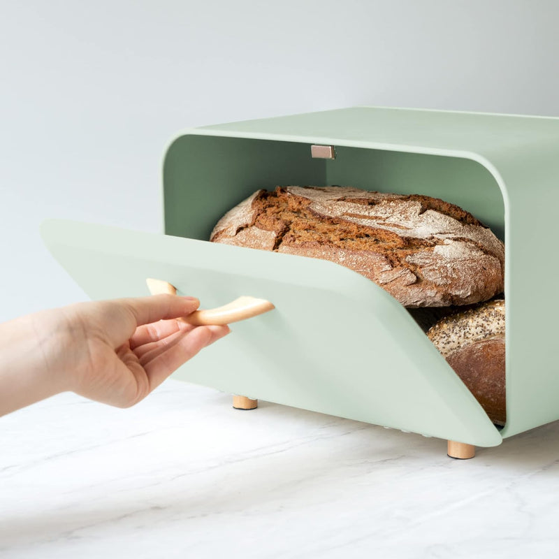 Navaris Brotkasten Brotaufbewahrung Brotbox mit Frontöffnung - Behälter zur Aufbewahrung von Brot -
