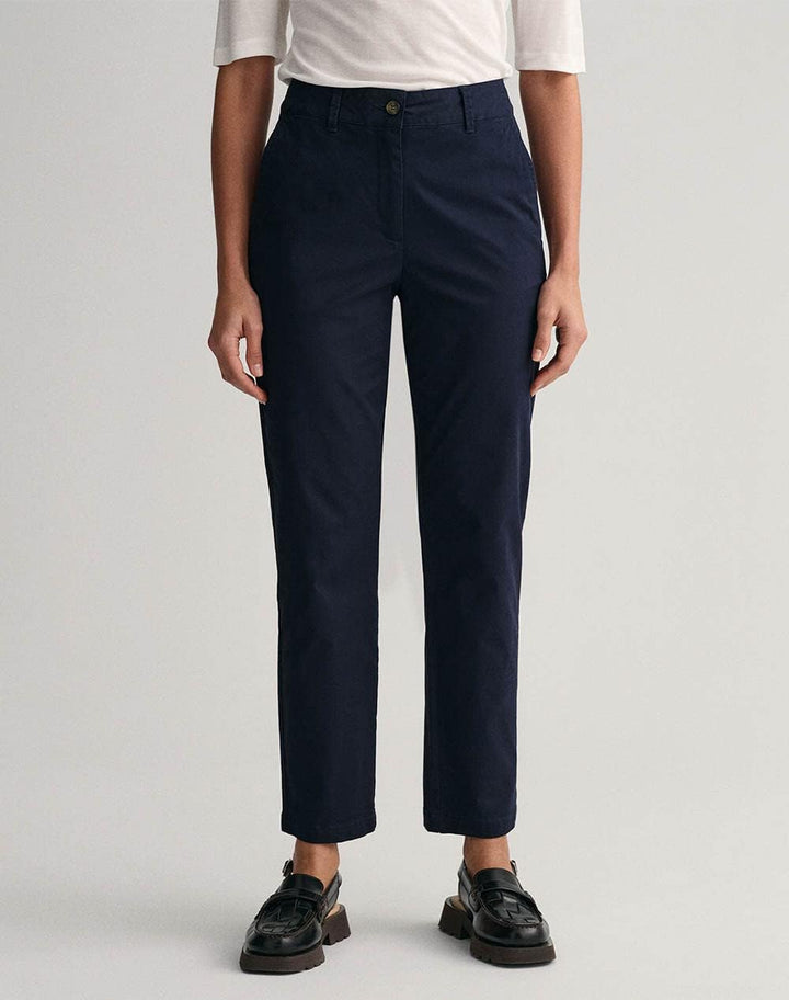 GANT Damen Slim Chinos Klassische Hose, Evening Blue