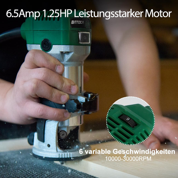 BATOCA Oberfräse Professional Kantenfräse für die Holzbearbeitung, 6 Variable Drehzahl, Elektrischer