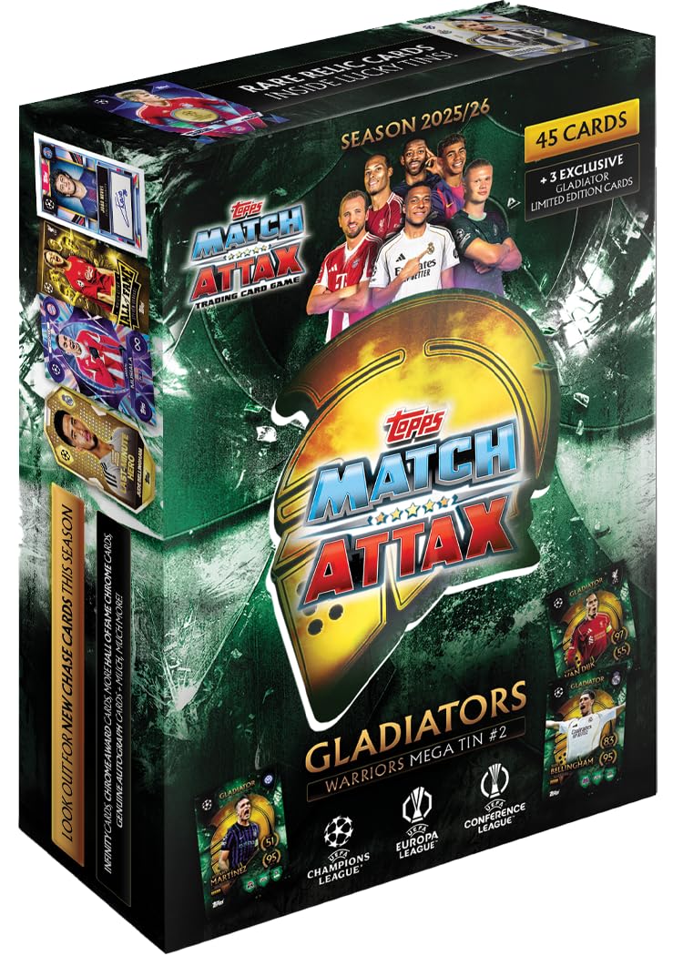 Topps UCC Match Attax 2025/26 - Mega Tin - Warriors - enthält 45 Match Attax Karten plus 3 exklusive