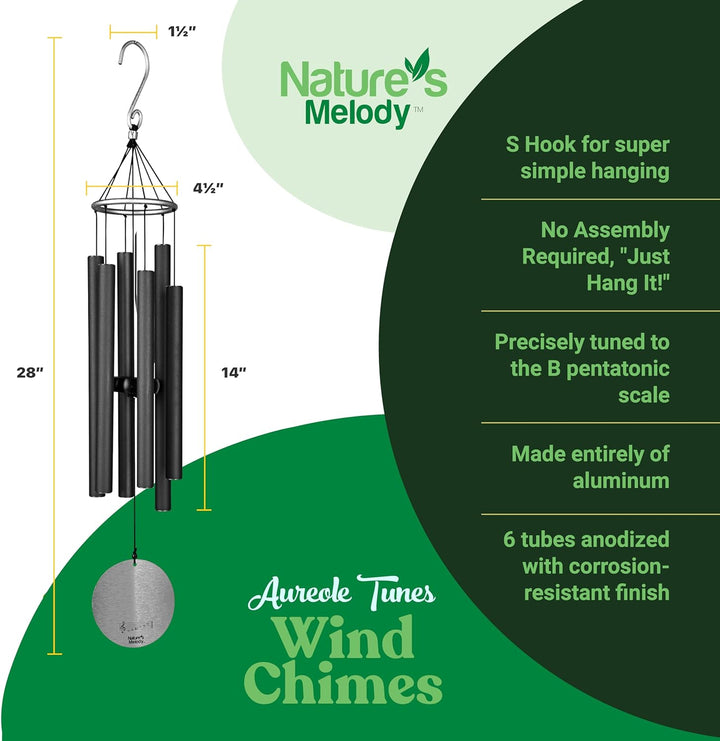 NATURE'S MELODY - Aureole Tunes Klangspiel, 80 cm, schwarz 28-inch Schwarz, 28-inch Schwarz