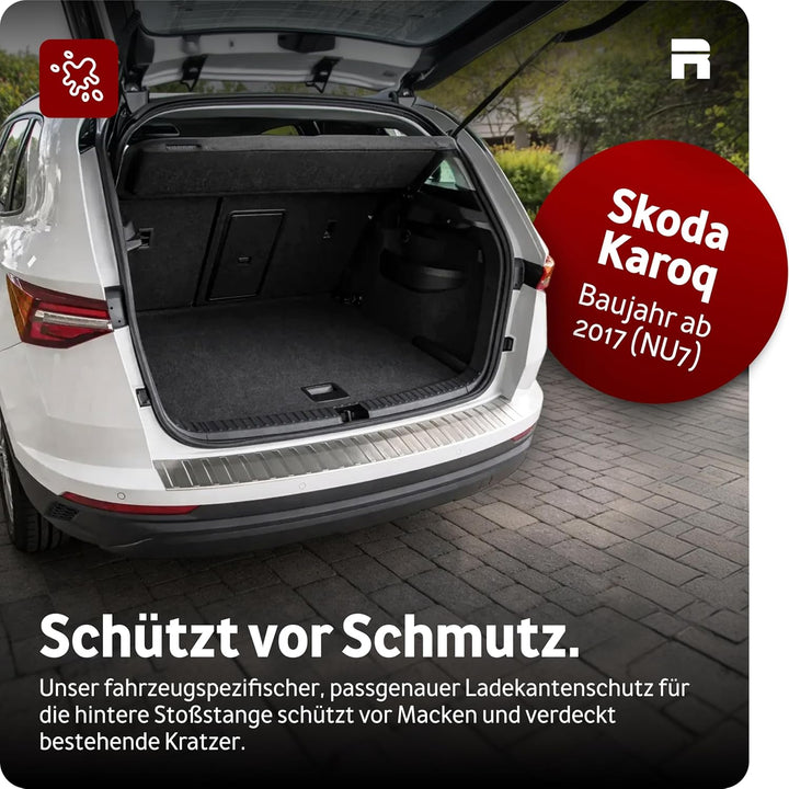 Ladekantenschutz Edelstahl MATT kompatibel für Skoda Karoq | NU7 | BJ ab 2017> | premium Qualität vo