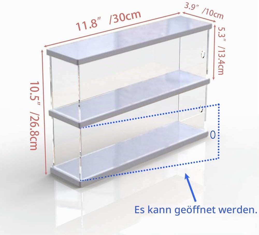 Nynelly 2 Ebenen Vitrine aus Acryl, transparent, zur Aufbewahrung, für Vitrine, staubdicht, für Acti