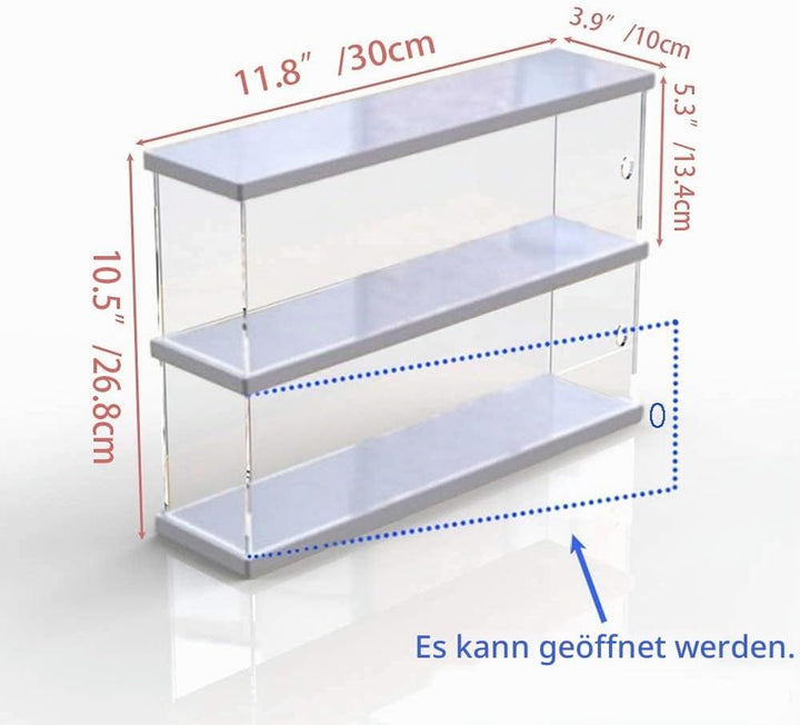 Nynelly 2 Ebenen Vitrine aus Acryl, transparent, zur Aufbewahrung, für Vitrine, staubdicht, für Acti