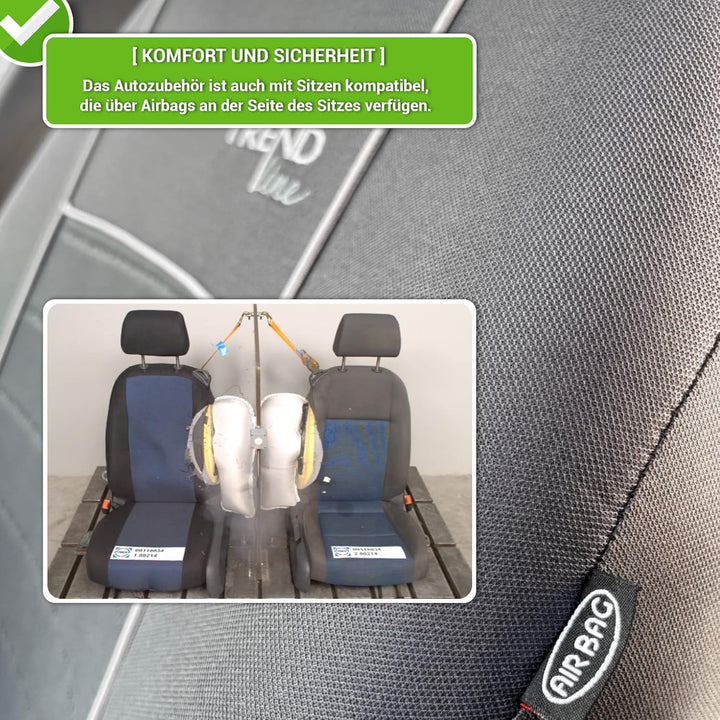 moto-MOLTICO Autositzbezüge 2+3 - Universal Auto Sitzauflagen Set - Dreilagig Auto Sitzbezüge mit Re