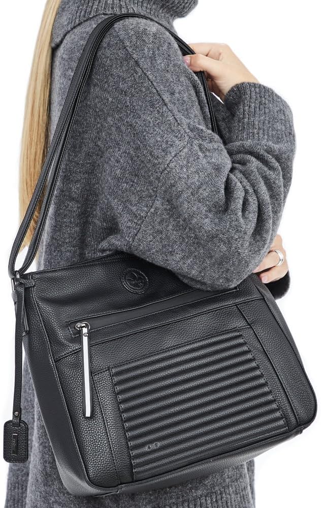 Rieker Damen H1481 Umhängetasche Schwarz, Schwarz