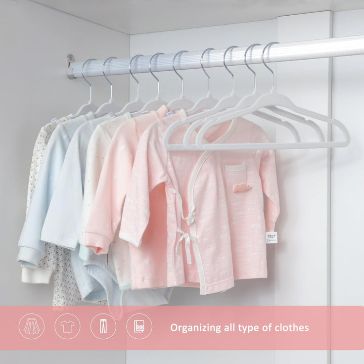 ManGotree Baby-Kleiderbügel aus Samt, Kleinkind-Kinderbügel mit Drehbarem Haken, Gekerbtes Schulter