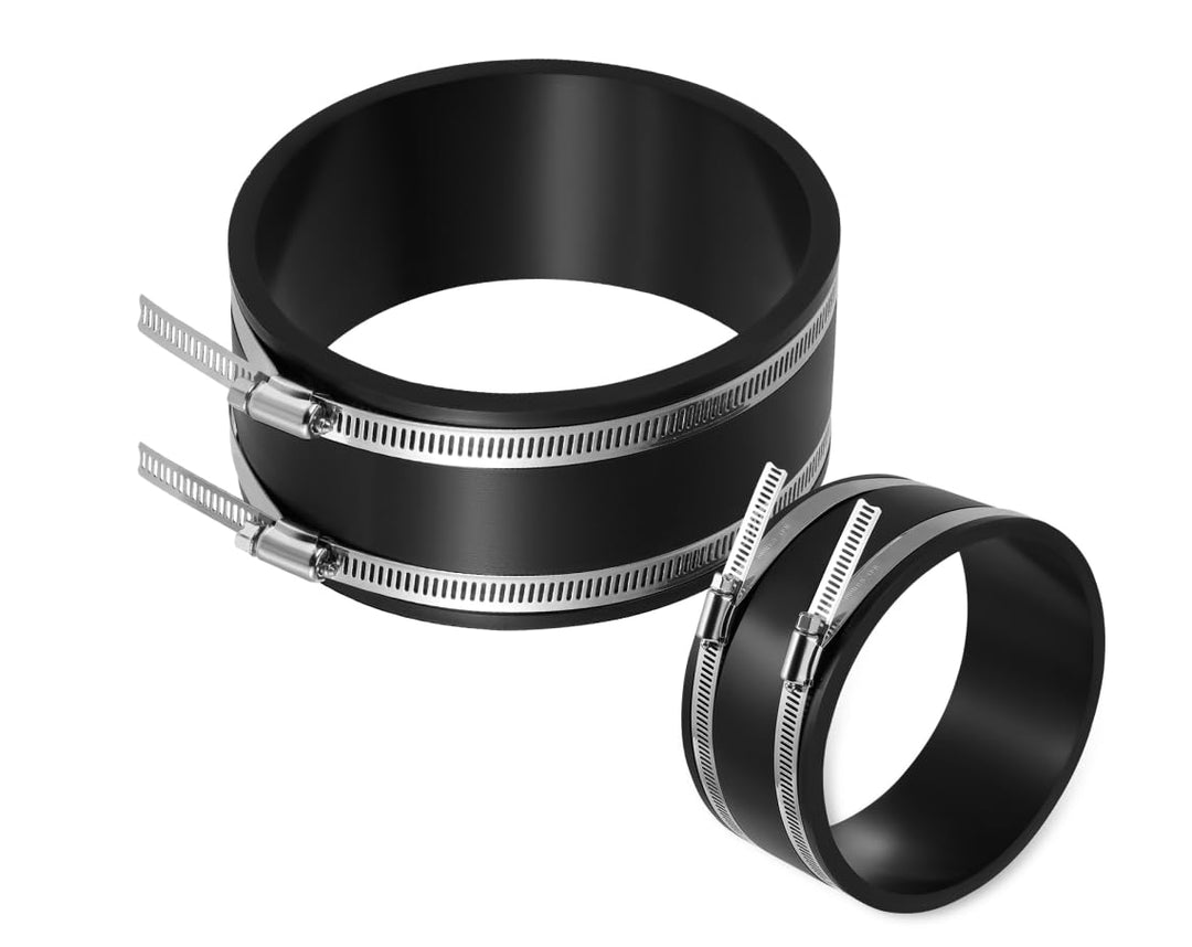 150 mm Flexible Gummimuffe Gummikupplung mit Zwei Edelstahlschellen, Flexible Geräuschmindernde Mans