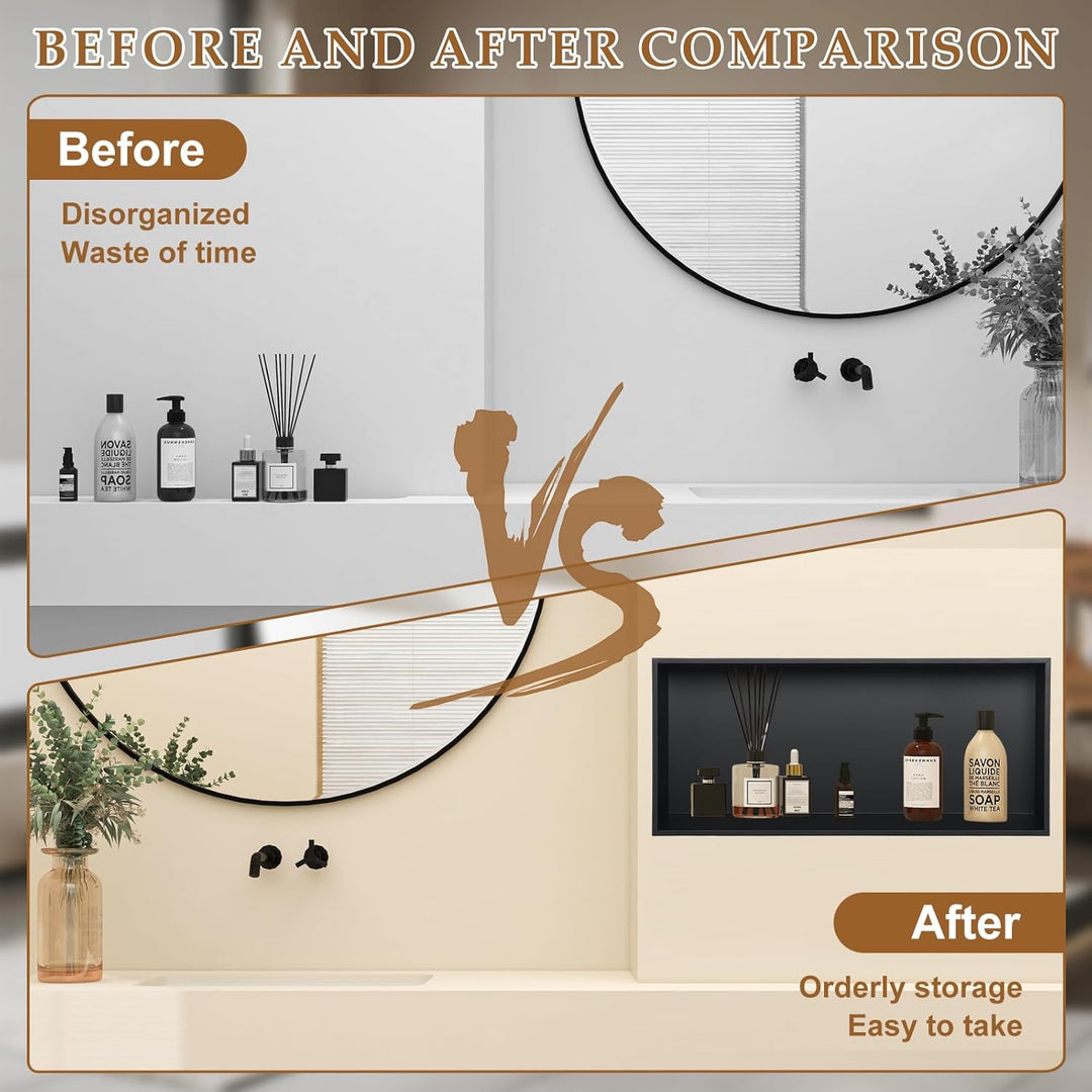 Wandnische Dusche 304 Edelstahl 70.5x30.5x12.5cm Badezimmer Lagerung Nische,Eingebettete Duschnische