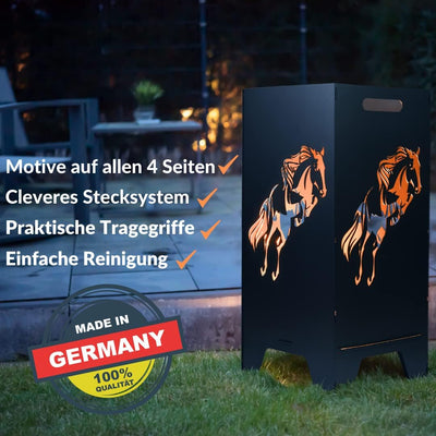 FEUERTONNEN BERTLING® Feuertonne Mit Natur Motiv | Stabiles Stecksystem Mit Tragegriffen | Besonders