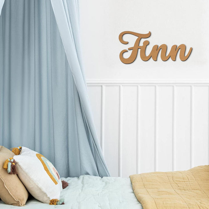 Namenslampe Holz Name Finn Schriftzug I Wandlampe Geschenk Kinder &amp; Erwachsene Wohnzimmer Kinderzimm