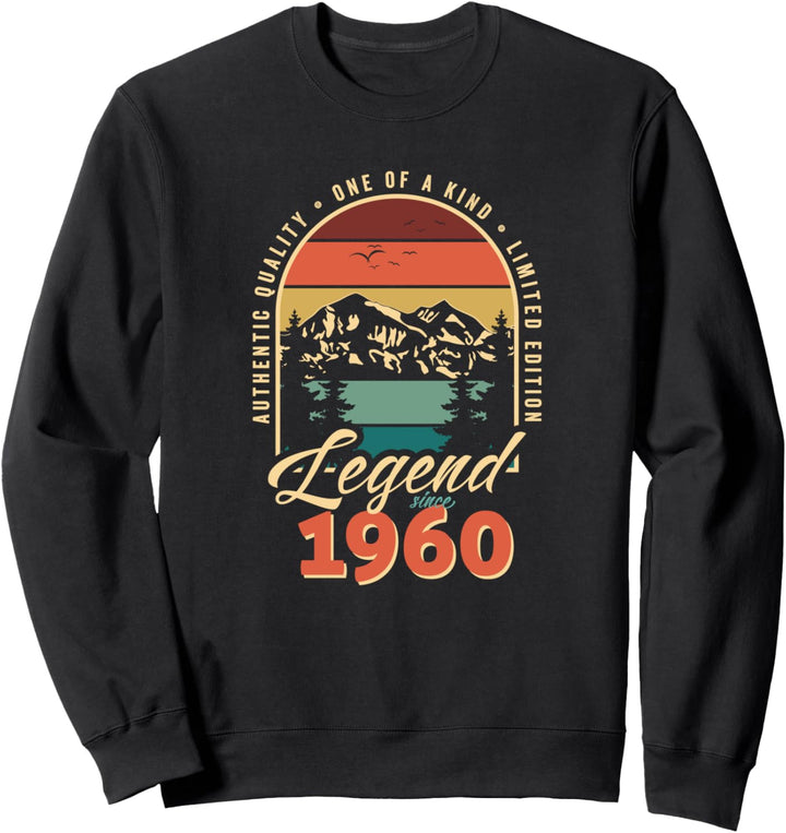 Legende seit 1960 Geburtstag Retro Sonnenuntergang Bergabenteuer Sweatshirt