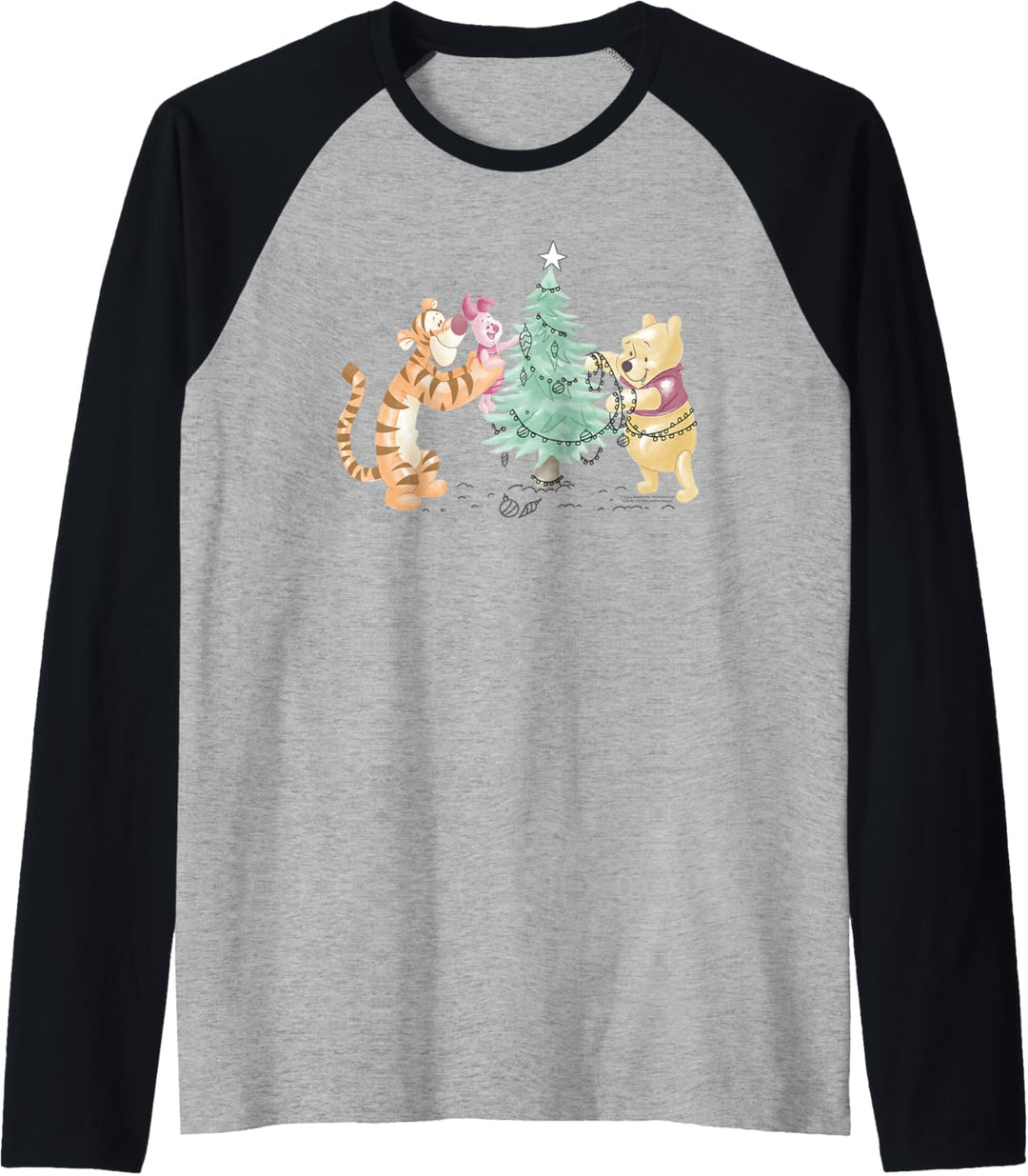 Disney Winnie The Pooh Trimming The Christmas Tree Raglan