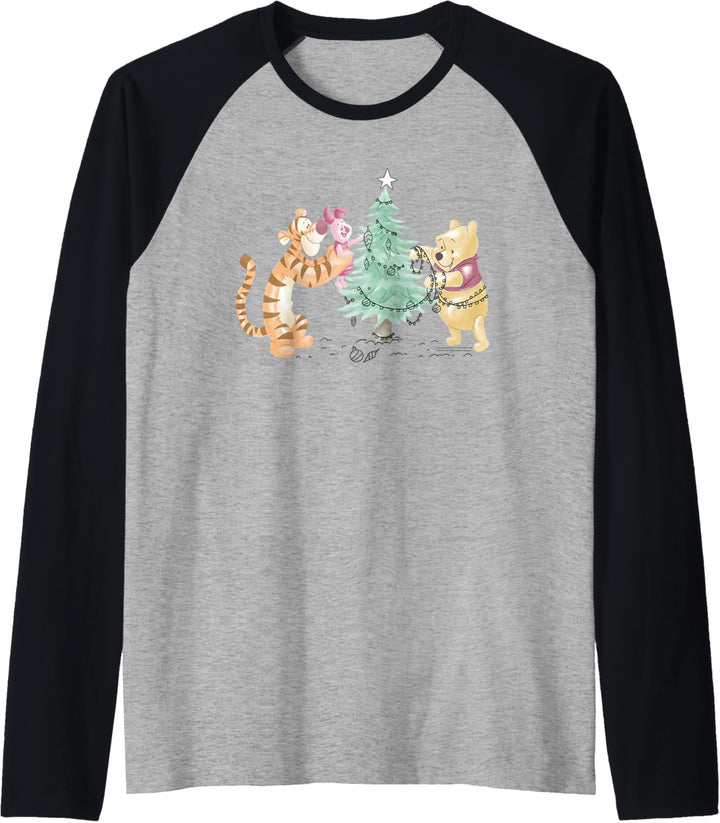 Disney Winnie The Pooh Trimming The Christmas Tree Raglan