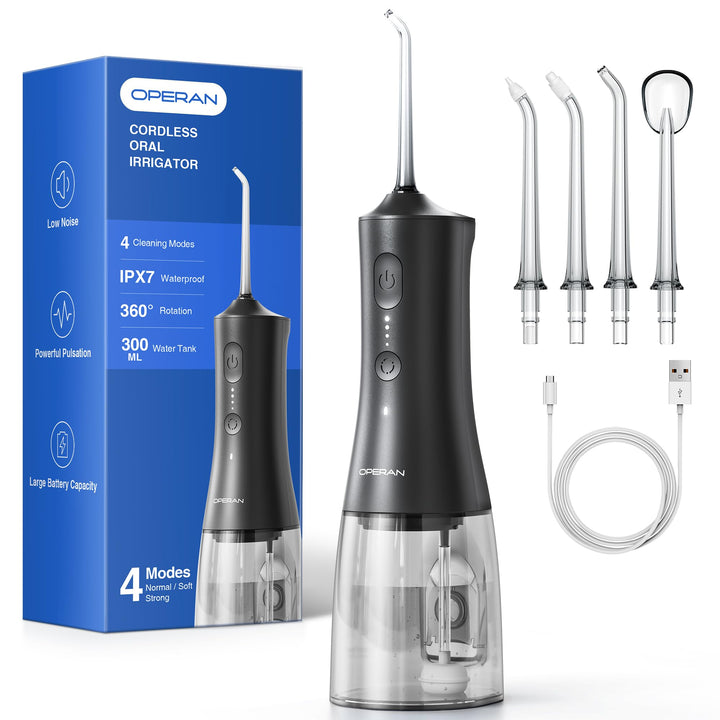 Operan Munddusche Kabellos, Tragbar Elektrische Zahndusche, 300ML Oral Irrigator Munddusche Testsieg