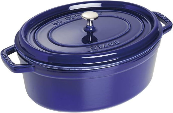 STAUB Gusseisen Bräter/Cocotte, Oval 33 cm, 6,7 L, Aromaregen Funktion, Für alle Herdarten geeignet,