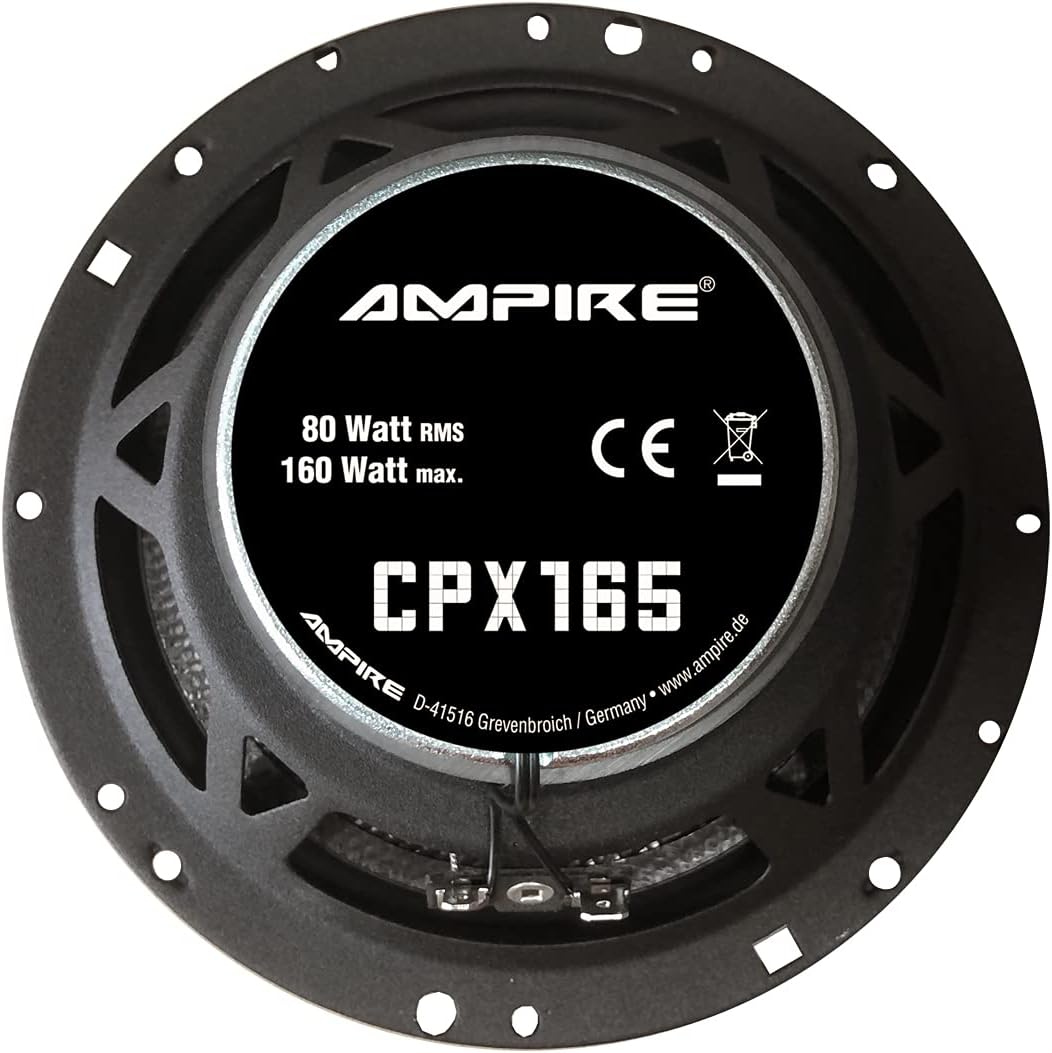 AMPIRE CPX165 Koaxial-Lautsprecher mit 16mm Seidenkalotte, ohne Gitter, 16.5cm (1 Paar)