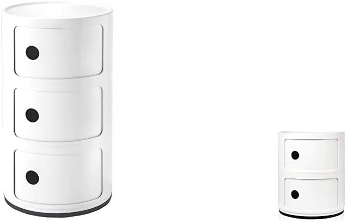 Kartell Componibile Endtische, Plastik, weiss, 32 x 58.5 x 32 cm & 4966/03 Componibile Endtische, Pl