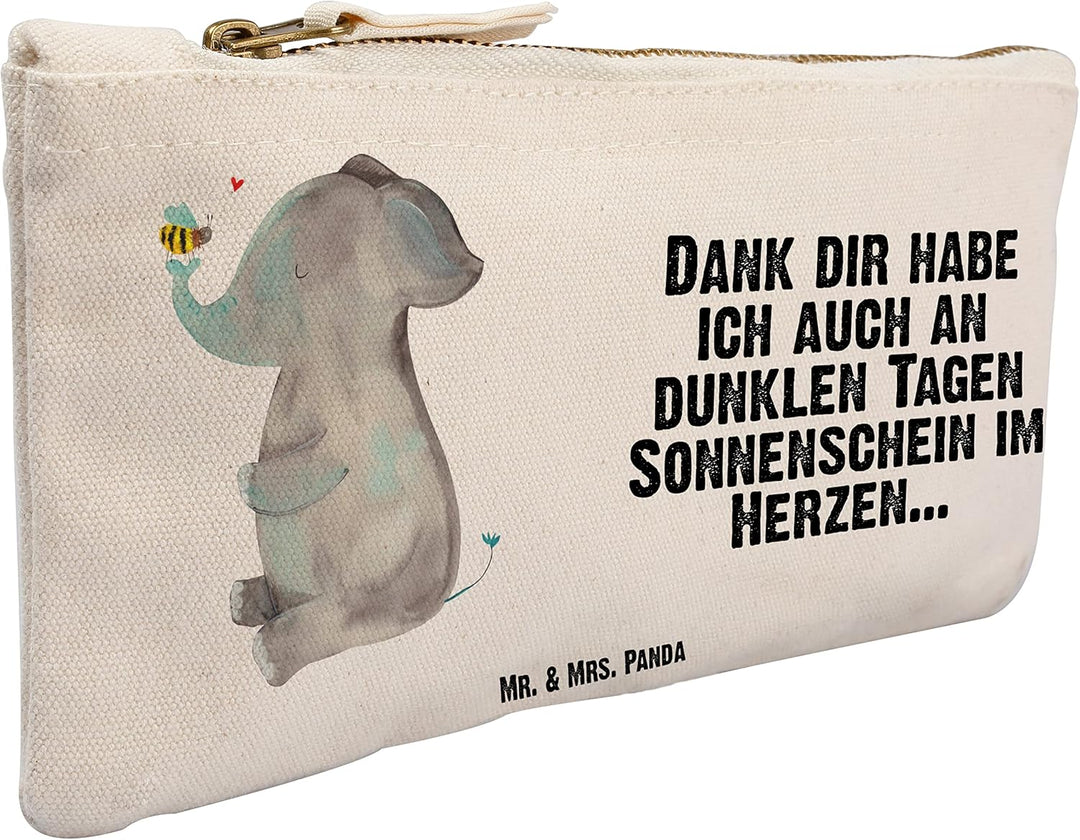 Mr. & Mrs. Panda Etui Elefant Biene Grösse S Klein - Geschenk, Liebesspruch, Kulturtasche, Heiratsan
