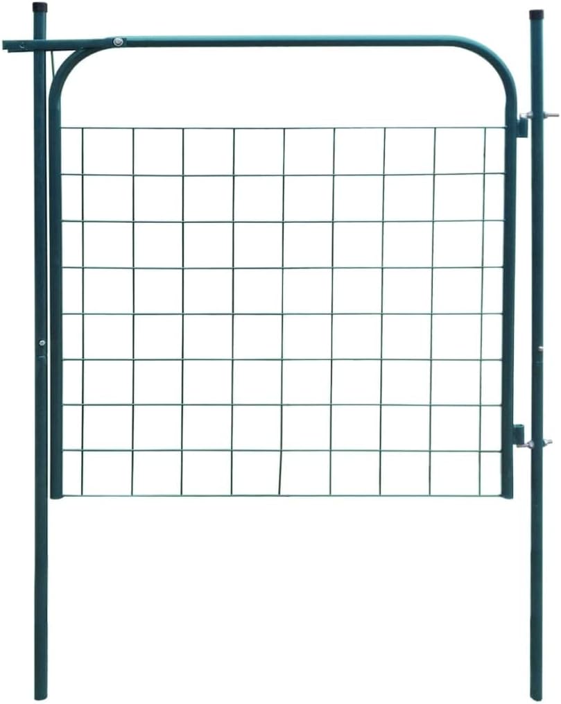 vidaXL Gartenzauntor Metallzauntor Stahl-Tor Tor-Paneel Tor 100 x 100 cm Grün, Grün