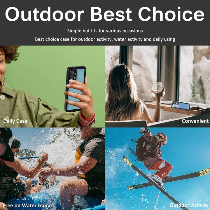 Miimall IP68 Wasserdicht Handyhülle Kompatibel mit Samsung Galaxy A54 Hülle, Galaxy A54 Hülle mit Di