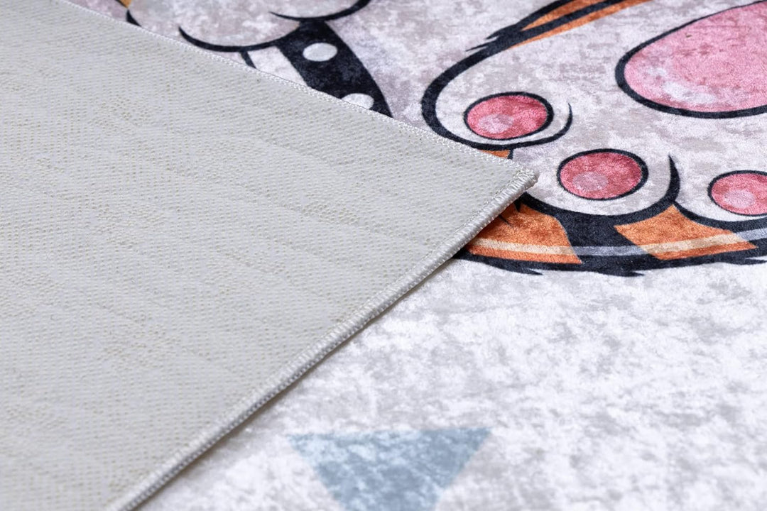 Kinderteppich Bambino Waschteppich Tiger, Indisch, für Kinder Anti-Rutsch - weiss 80x150 cm 80 x 150