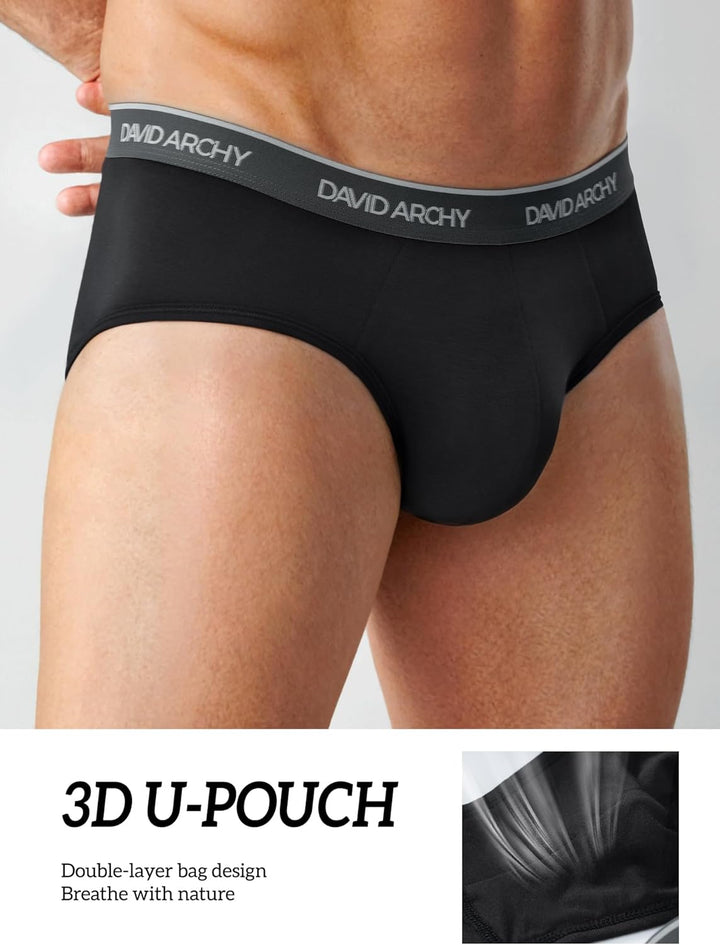 DAVID ARCHY Herren Slip Männer Slips Stretcken Unterwäsche Weich Ohne Etikett,aus Bambus M Stil A: 4