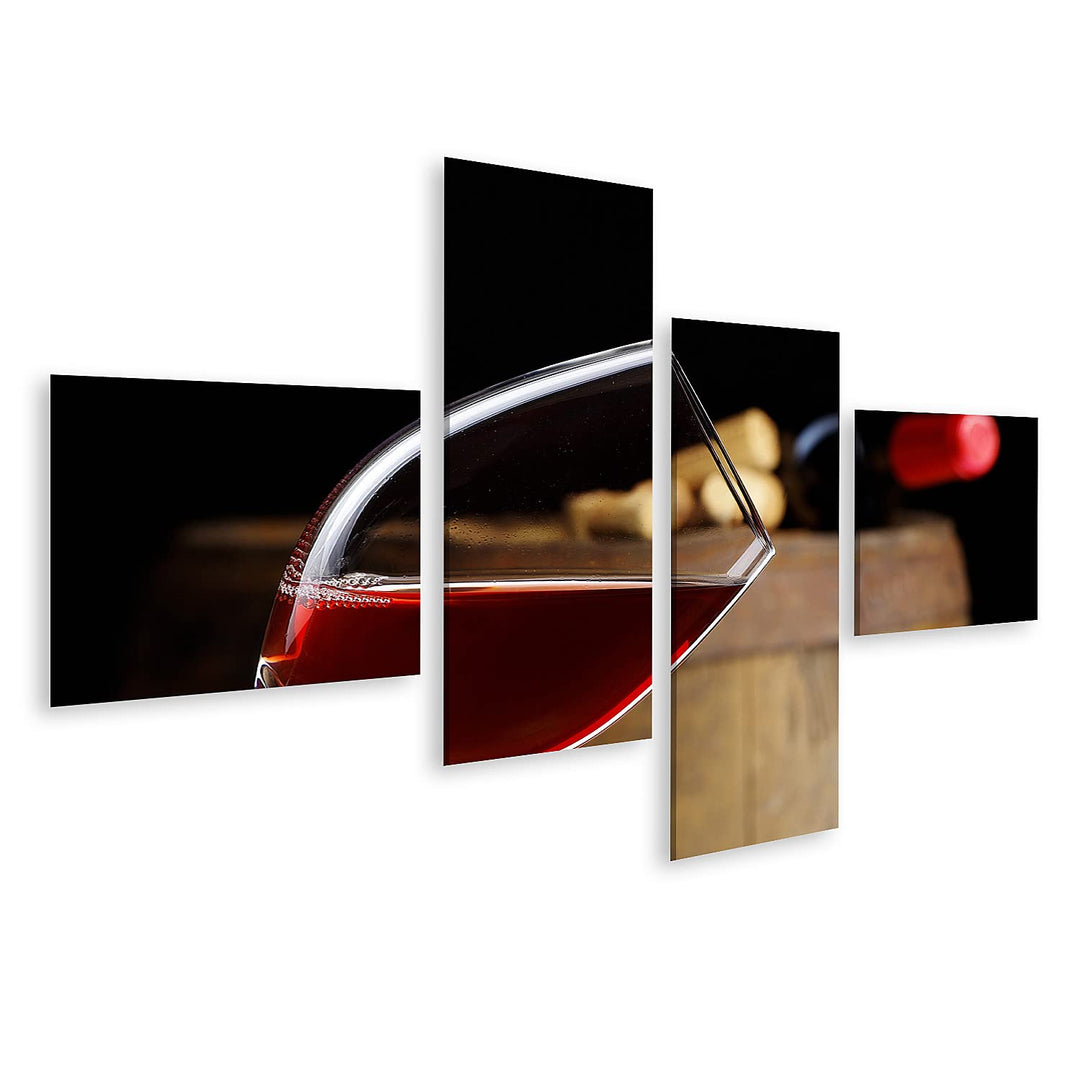 islandburner Bild auf Leinwand Glas Rotwein Mit Fass Im Hintergrund Bilder Wandbilder Poster Leinwan