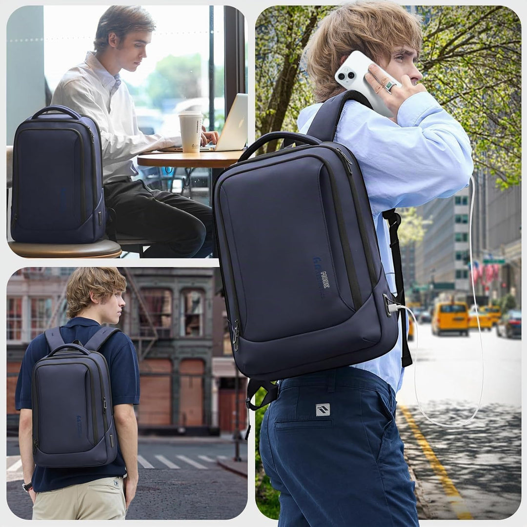 Laptop Business Rucksack Herren mit 17,3 Zoll laptopfach mit USB-Ladeanschluss Diebstahlsicher Handg