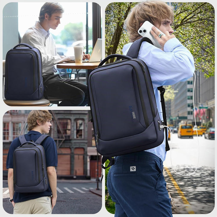 Laptop Business Rucksack Herren mit 17,3 Zoll laptopfach mit USB-Ladeanschluss Diebstahlsicher Handg