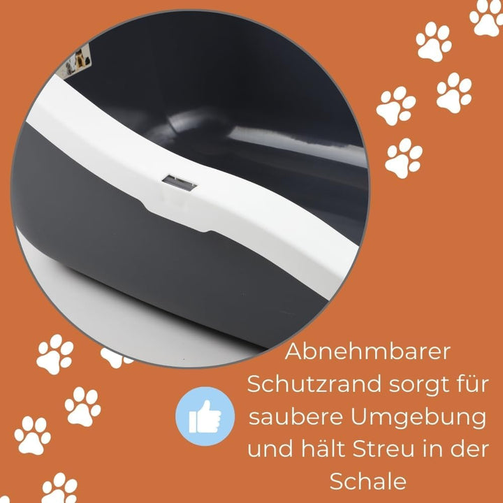 XXL Katzenklo Katzentoilette gross Grosses Katzenklo 70 cm Katzen Klo offen Katzenklo hoher Rand Kat