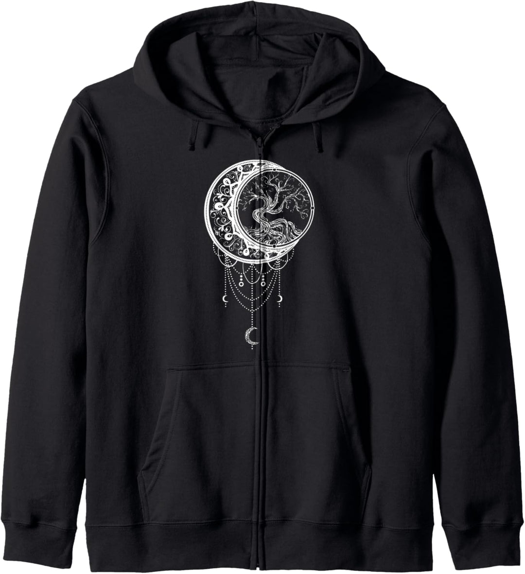 Baum des Lebens Wikinger Mond Baum des Lebens nordisches Design Kapuzenjacke