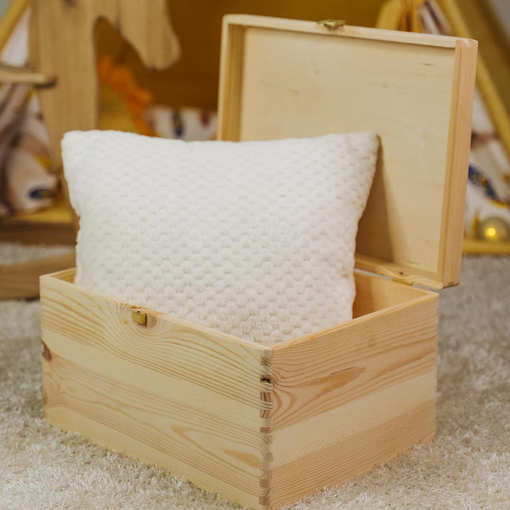 LAUBLUST Holzkiste mit Deckel &amp; Schloss - 40x30x24cm, Natur - Aufbewahrungskiste | Erinnerungsbox, F