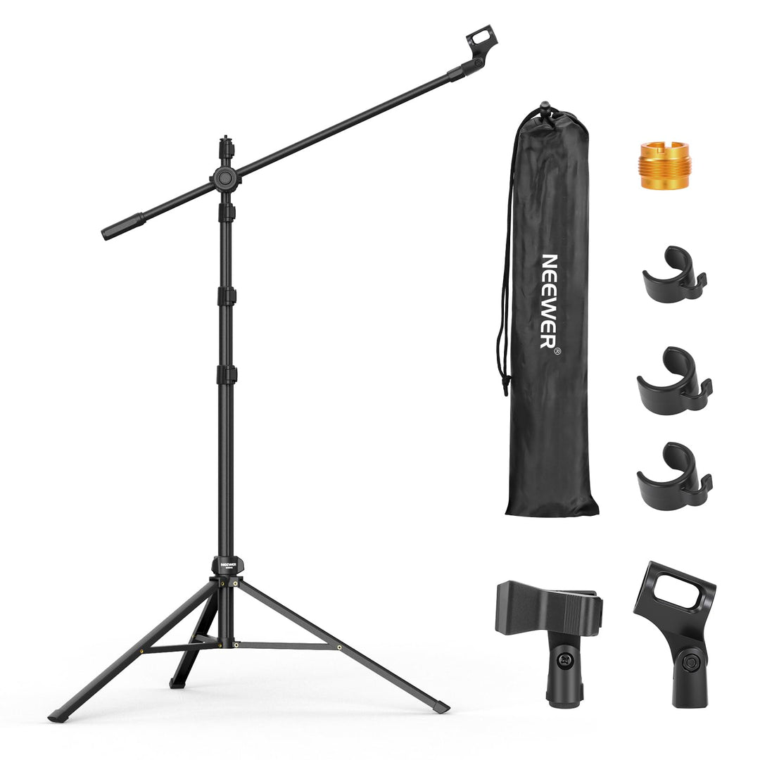 NEEWER Microphone Stand, Mikrofonständer Stativ mit Boom Arm, robuster verstellbarer Ständer und Arm
