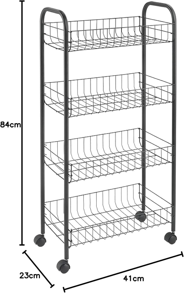 Ascona Lava Allzweckwagen 4 Etg. 41x26x86cm TouchTherm Schwarz, Schwarz